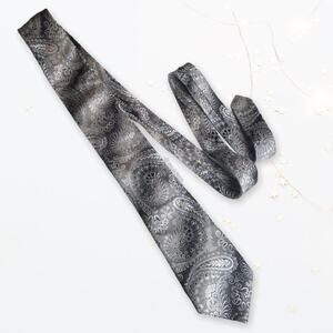 Van Heusen Men's Ferreira Ombré Paisley Tie Dye Gray Neck Tie